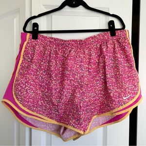 Pink floral nike tempo dri fit shorts 2X